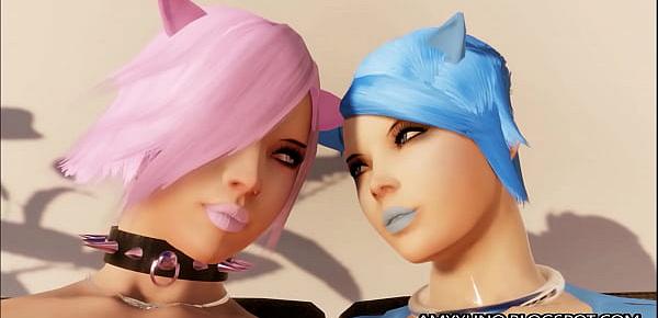  Steaming Hot 3D Lesbian Babes In 3D Adult Multiplayer Game!